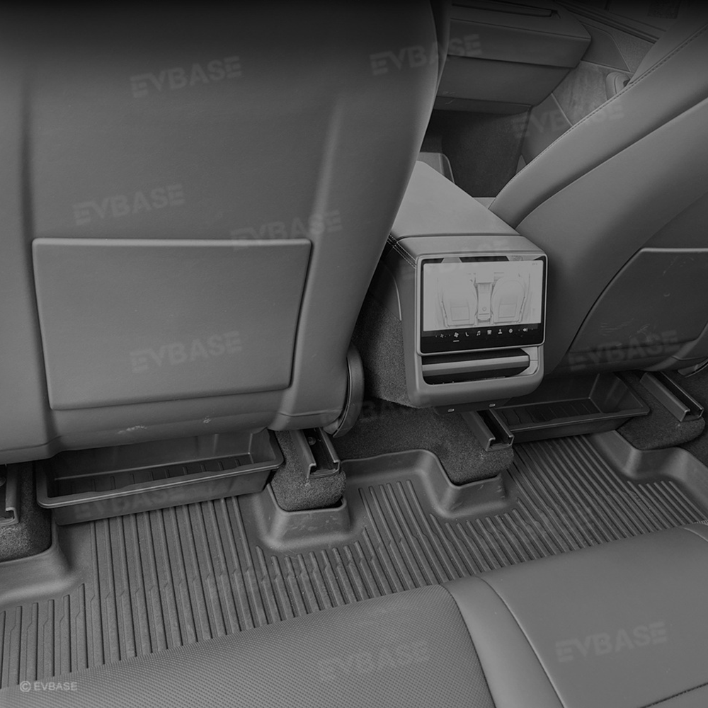 New EVBASE Model Y Underseat Storage Box Organizer Tesla Hidden Tray With double layer Cover