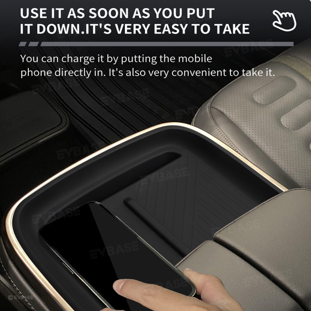 Center Console Wireless Charging Pad for Rivian R1S/R1T Silicone Charger Liner