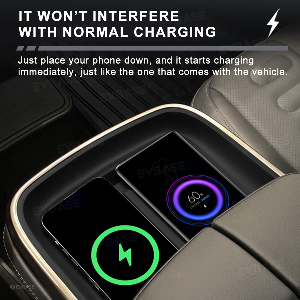 Center Console Wireless Charging Pad for Rivian R1S/R1T Silicone Charger Liner