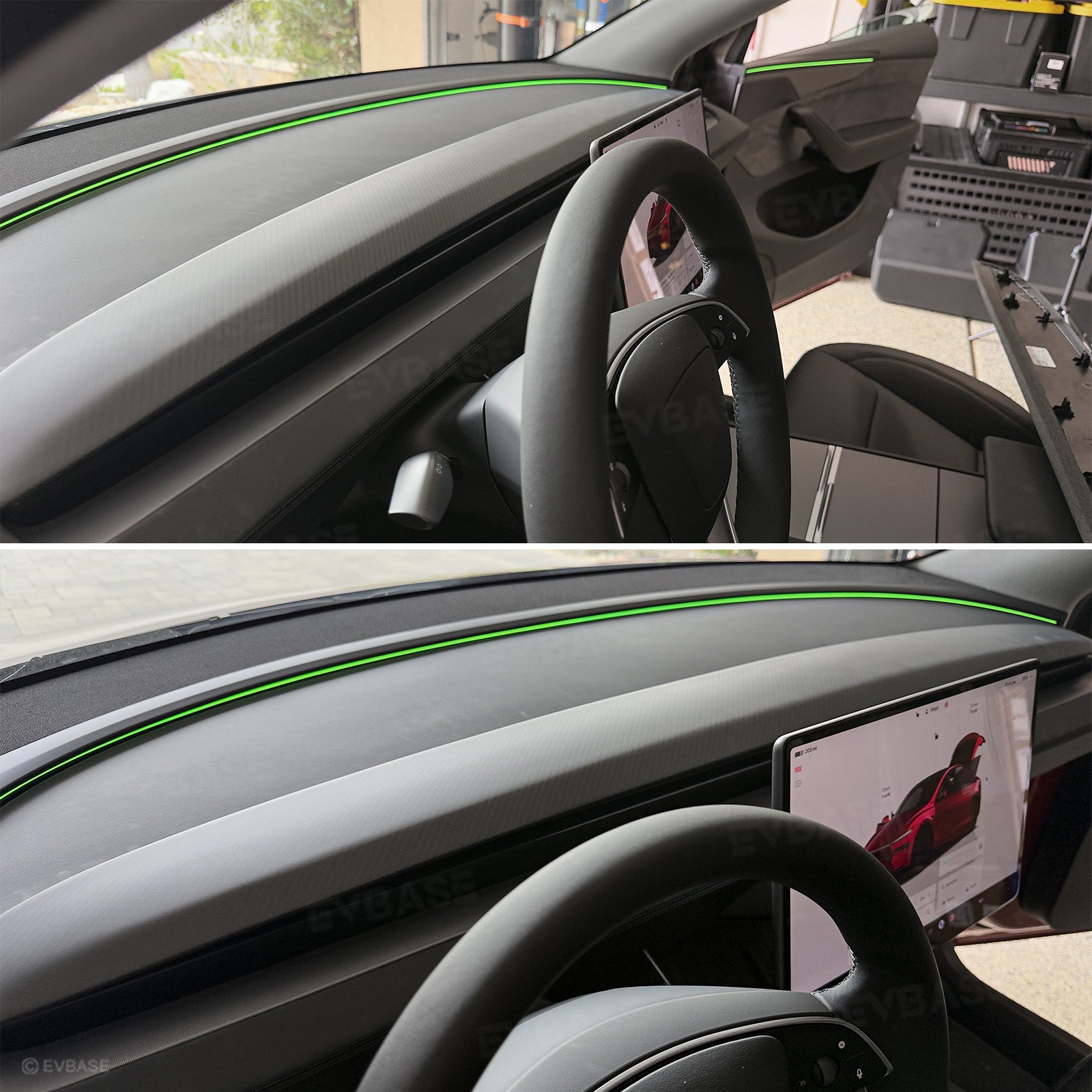 Model Y Juniper Real Carbon Fiber Dashboard Cover Panel Tesla Interior Trim Cover EVBASE