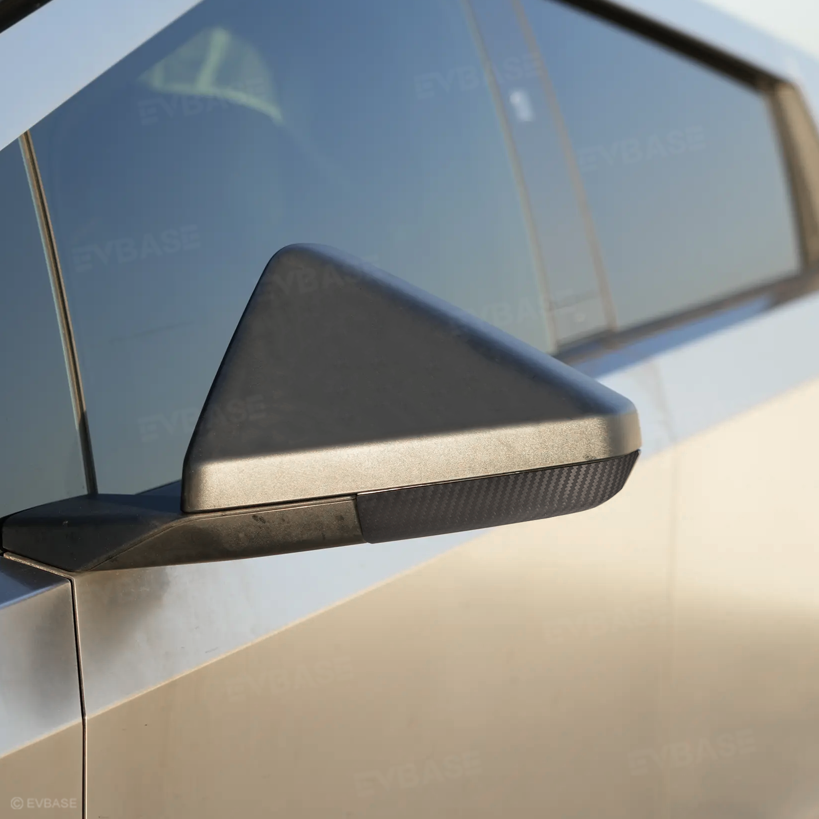 Real Carbon Fiber Side Mirror Base Cover for Cybertruck Side Rearview Mirror Bottom Cover Matte Protective Overlays (2 Pieces)