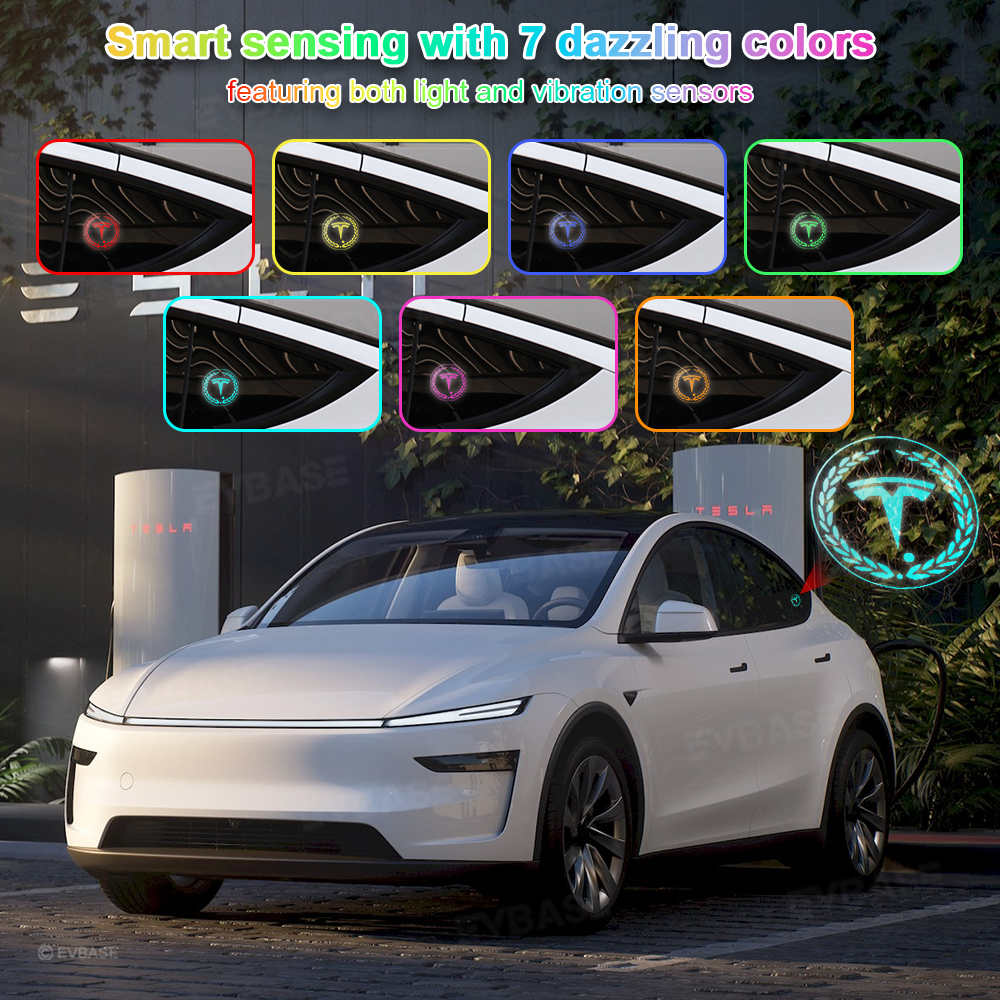 Rear Triangle Window Ambient Lighting for Tesla Rear Side Window Acrylic Interior LED Decorative Lights