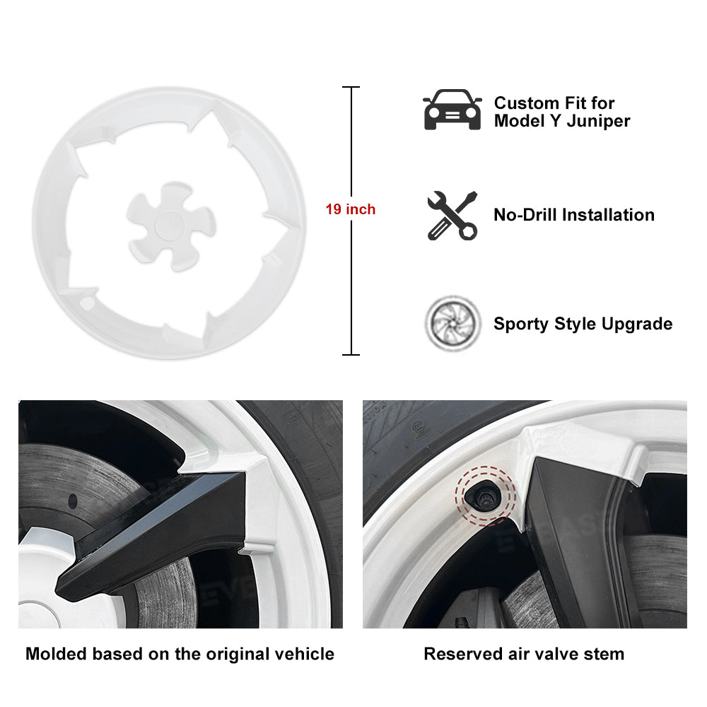 Rim Protector for Tesla Model Y Juniper 19" Crossflow Wheels Rim Case Center Hub Caps