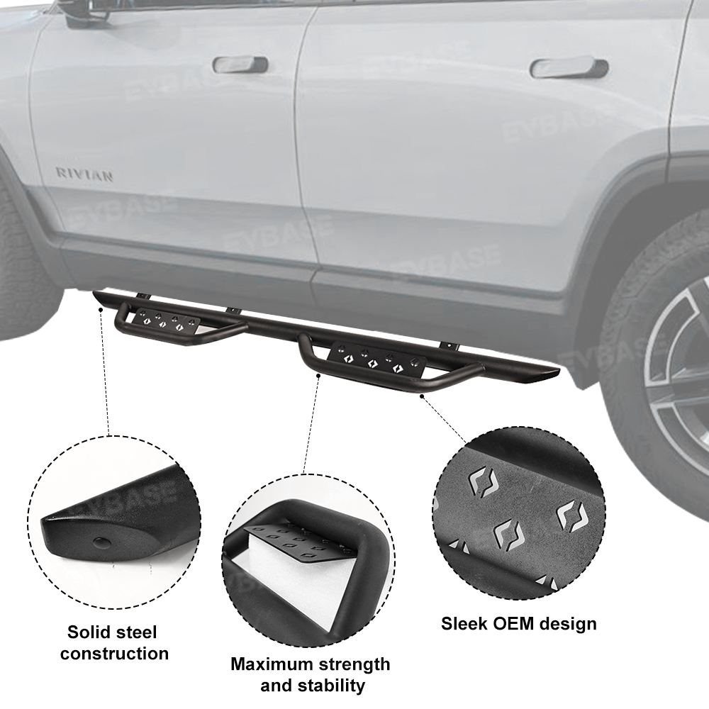 R1T/R1S Running Boards Nerf Bars Tubular Style Side Steps 2.0 for Rivian