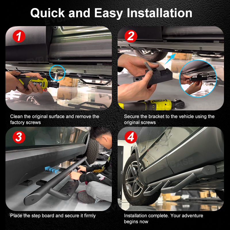 R1T/R1S Running Boards Nerf Bars Tubular Style Side Steps 2.0 for Rivian
