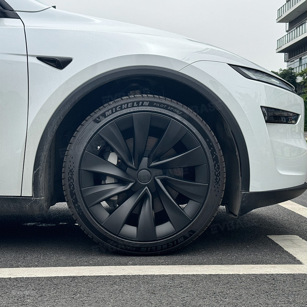 Wheel Covers for Tesla Model Y Juniper 20 Inch Helix 2.0 Wheels Matte Black Wheel Hubcaps