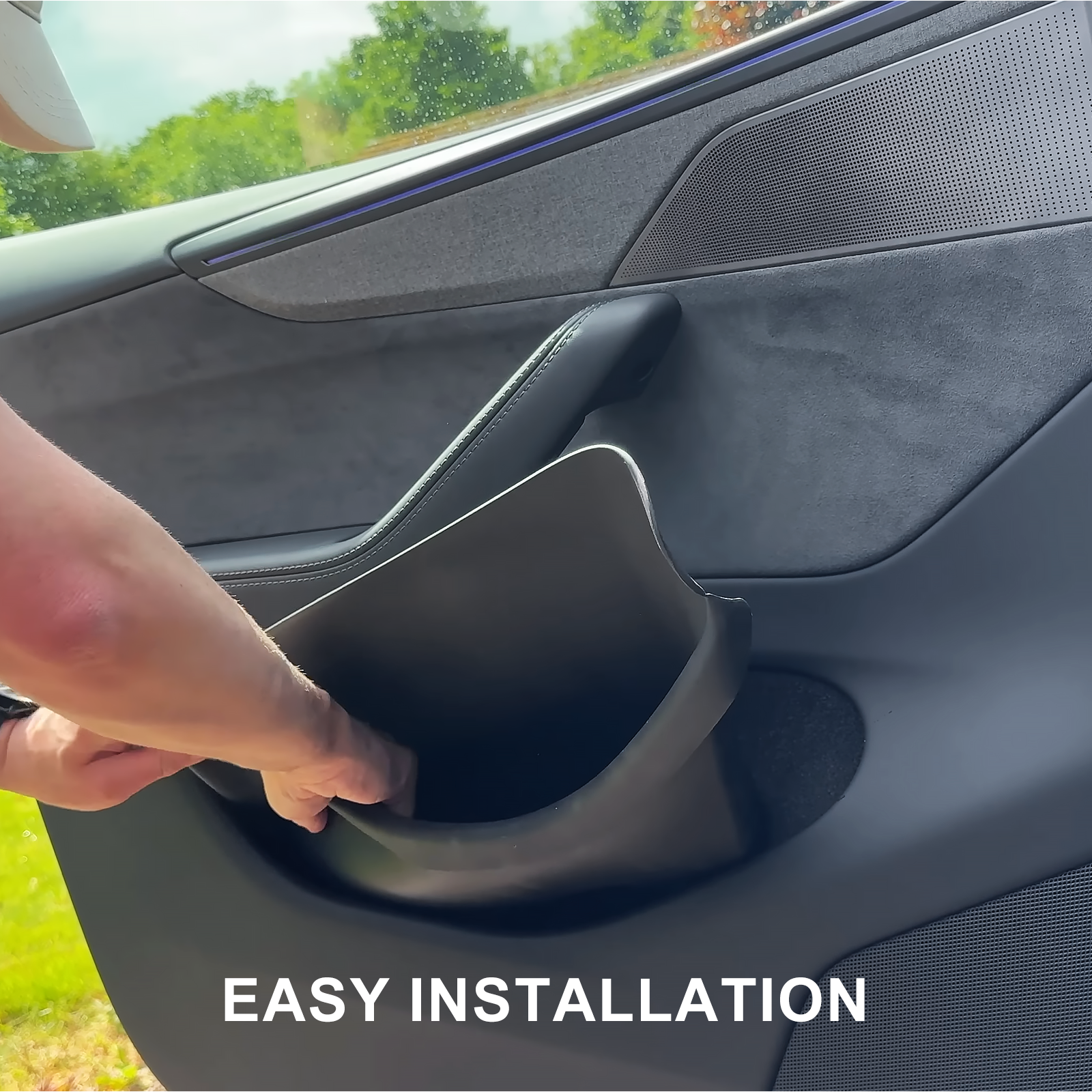 Model Y Juniper Trunk Side Storage Box & Side Door Organizer Tray & Rear Seat Trash Can