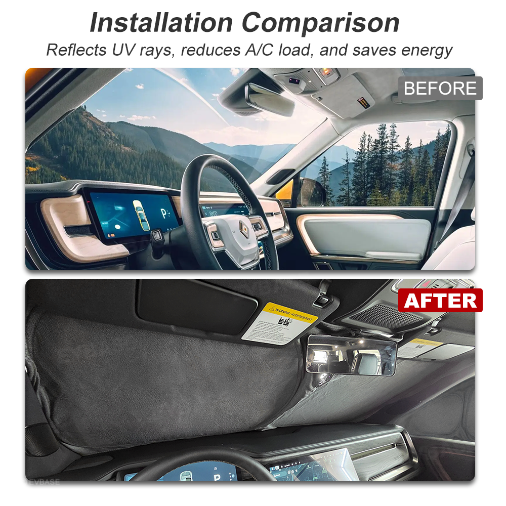 Side Window Sunshade for Rivian R1S Reflective Foldable Sun Visor Protector Blocks UV Rays