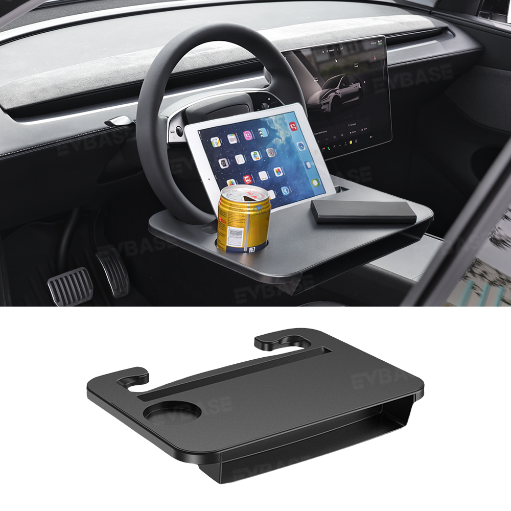 Steering Wheel Tray Portable Multifunctional Table Desk with Cup Holder for Tesla Model Y/ Y Juniper & Model 3/ 3 Highland