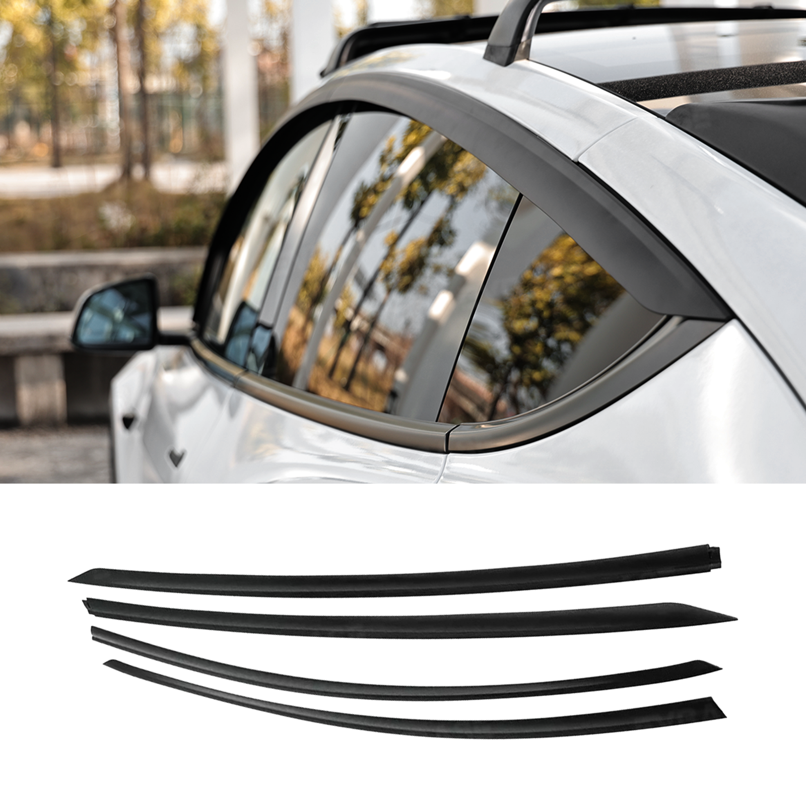 Model Y/ Y Juniper Rain Guards Side Window Visors ABS Wind Deflectors for Tesla