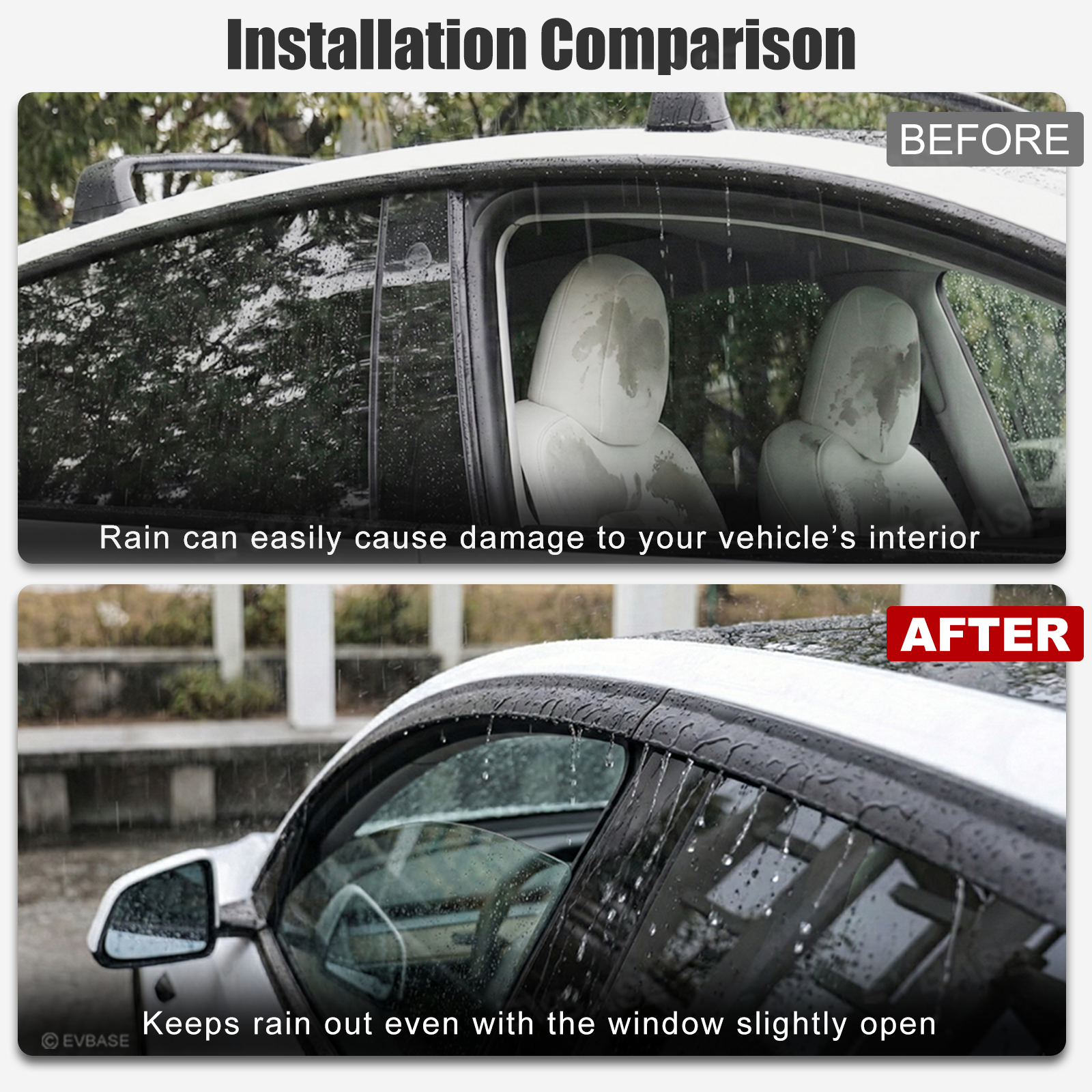 Model Y/ Y Juniper Rain Guards Side Window Visors ABS Wind Deflectors for Tesla