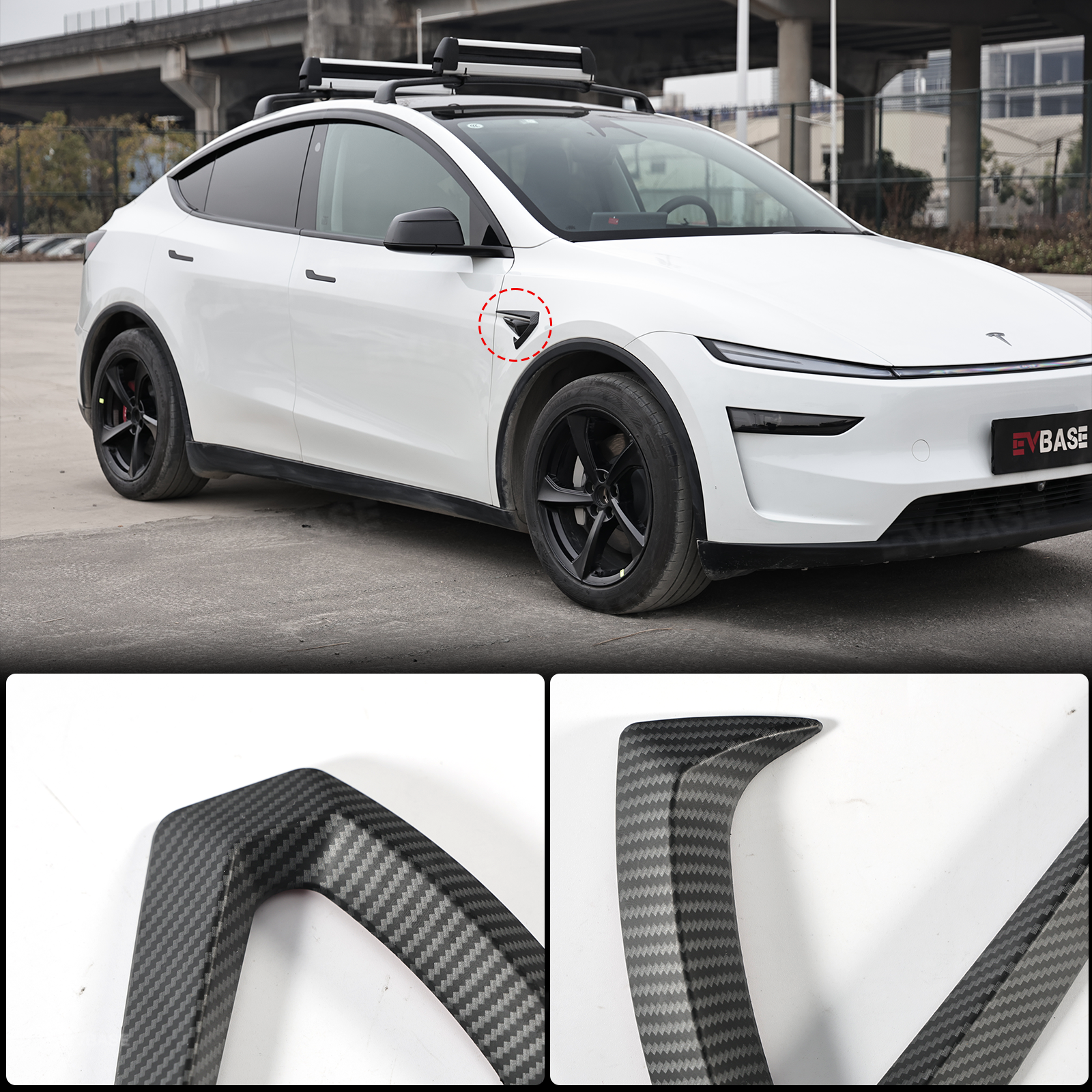 Side Fender Camera Vent Trim ABS Sporty Style Turn Signal Cover for Tesla Model Y/ Y Juniper & Model 3/ 3 Highland