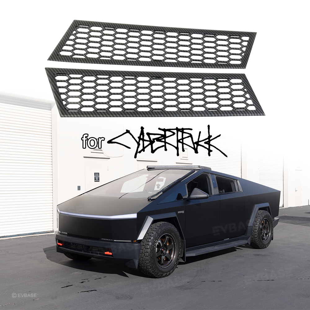 Cybertruck Rear Bumper Honeycomb Mesh Trim Cover ABS Carbon Fiber Style Protective Trim Frame Decal