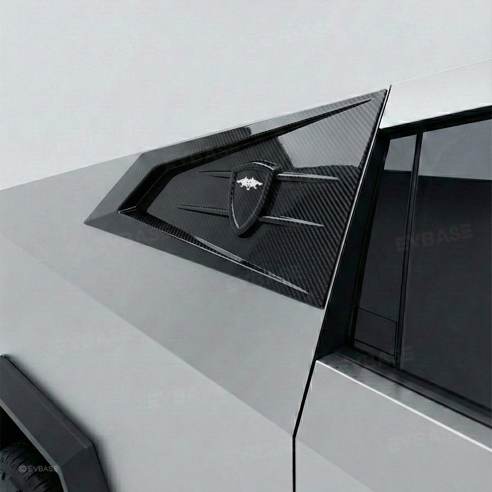 Cybertruck C-Pillar Louver Covers Rear Side Window Futuristic Tactical Overlay ABS Exterior Trim