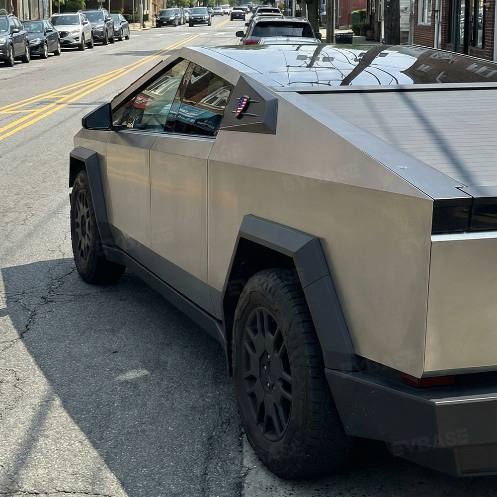 Cybertruck C-Pillar Louver Covers Rear Side Window Futuristic Tactical Overlay ABS Exterior Trim