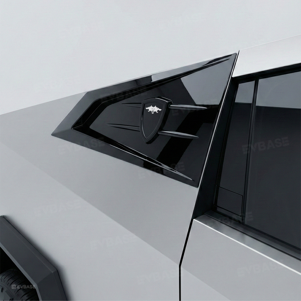 Cybertruck C-Pillar Louver Covers Rear Side Window Futuristic Tactical Overlay ABS Exterior Trim