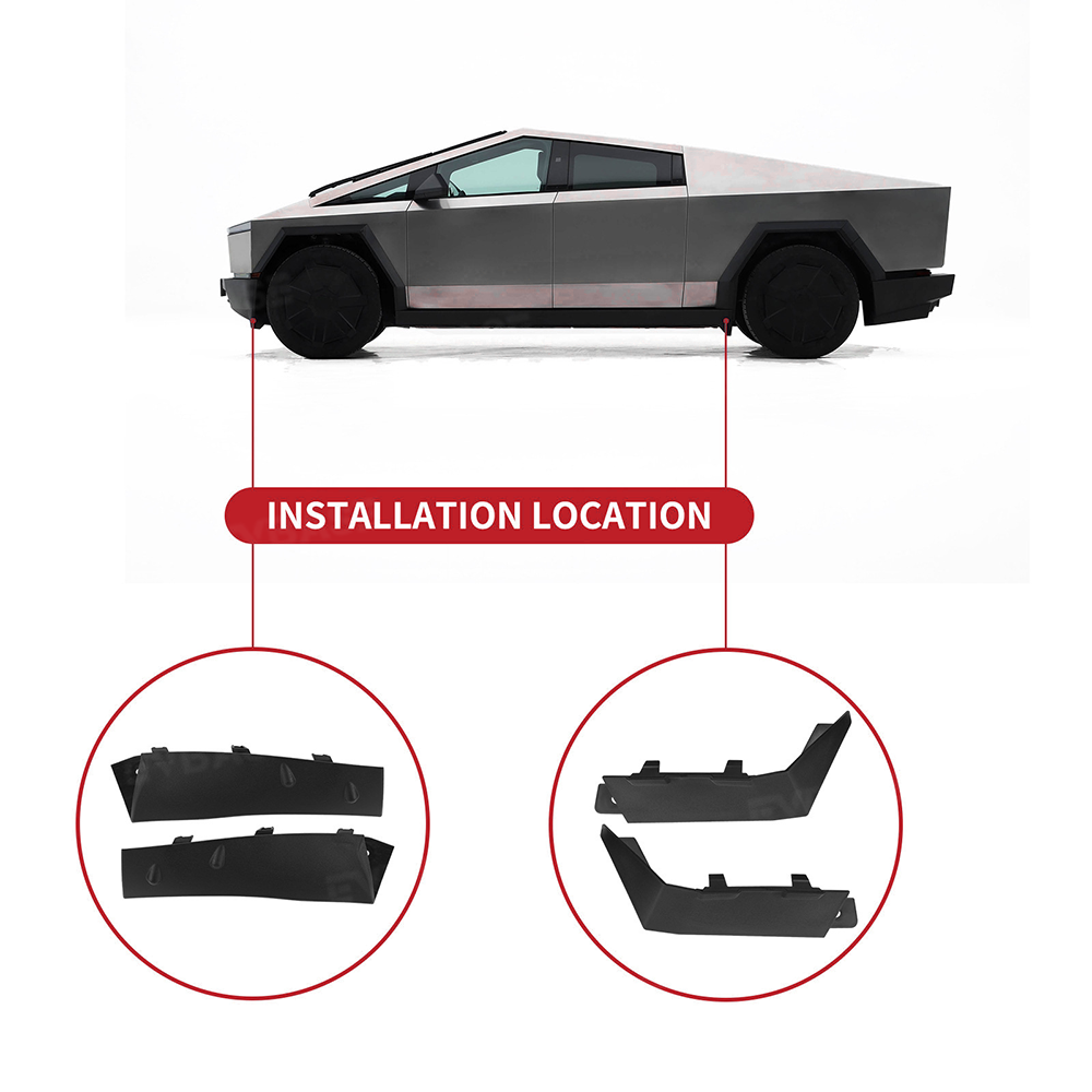 Cybertruck Wheel Fairing Delete Covers Off-Road Protection Mud Flaps No Drilling Splash Guards