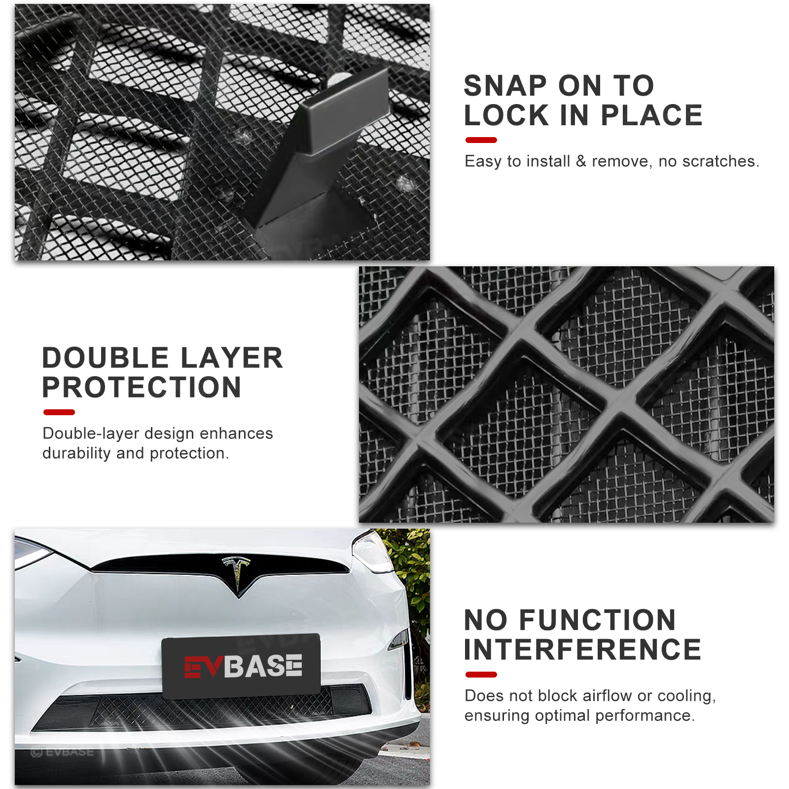 Model X Radiator Protective Mesh Grille Panel Guards Bug Mesh Insert for Tesla