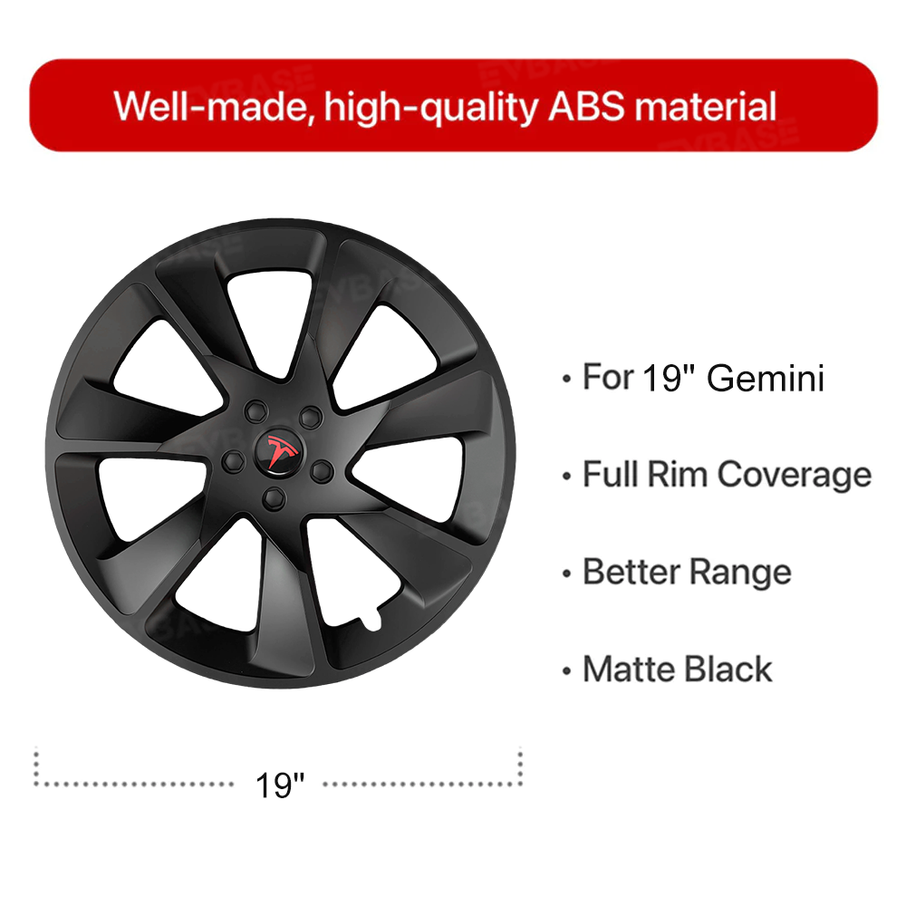EVBASE Wheel Covers for Tesla Model Y 19" Wheels Aero Performance Style Hubcaps