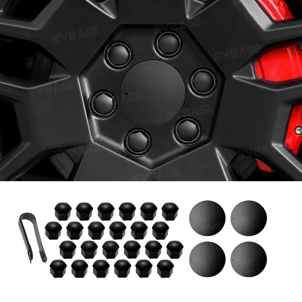 Cybertruck Wheel Center Caps & Lug Nut Covers Set