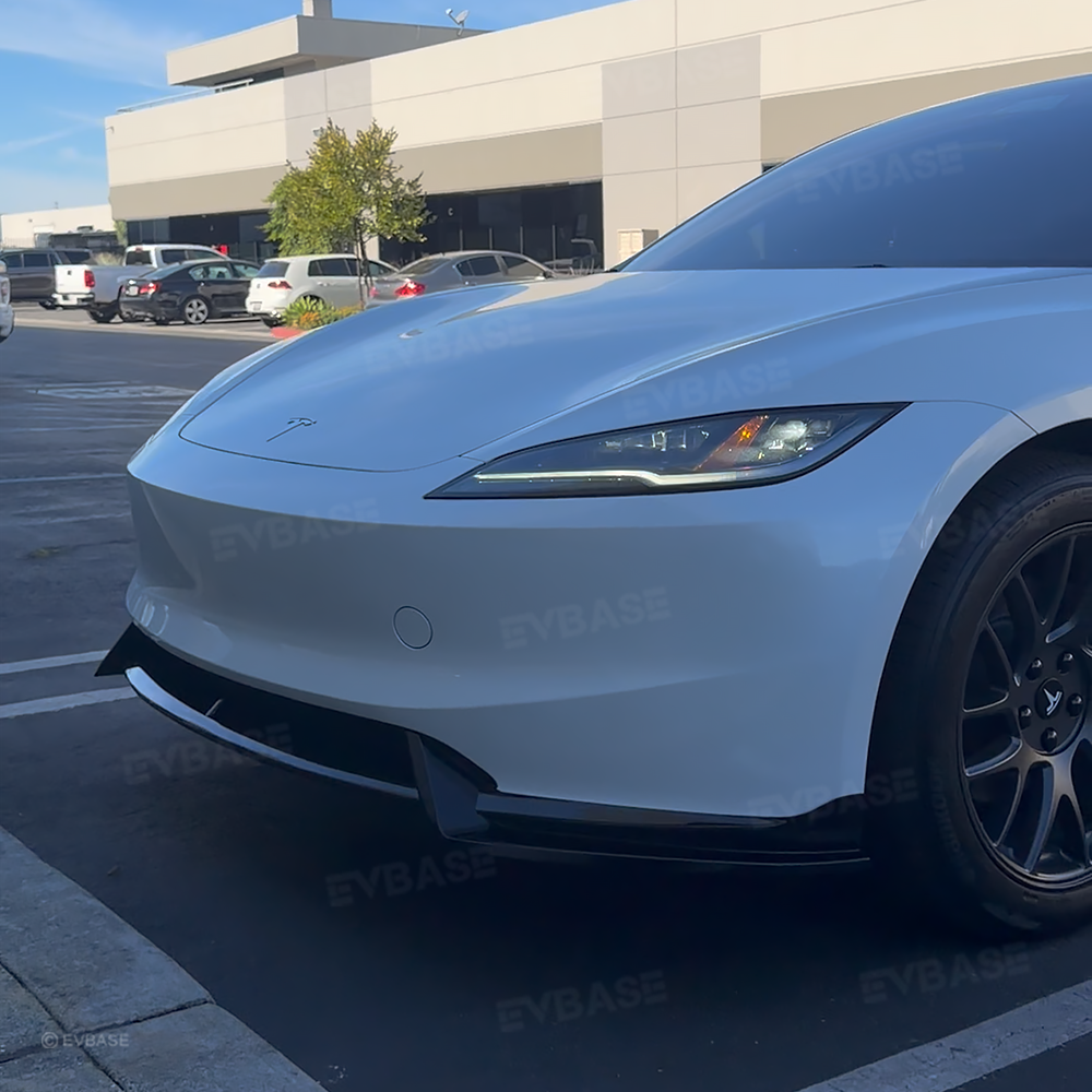 EVBASE Tesla Model Y Front Bumper Lip Fascia Front Lip Spoiler ABS Sport Body Kit Front Apron Model 3