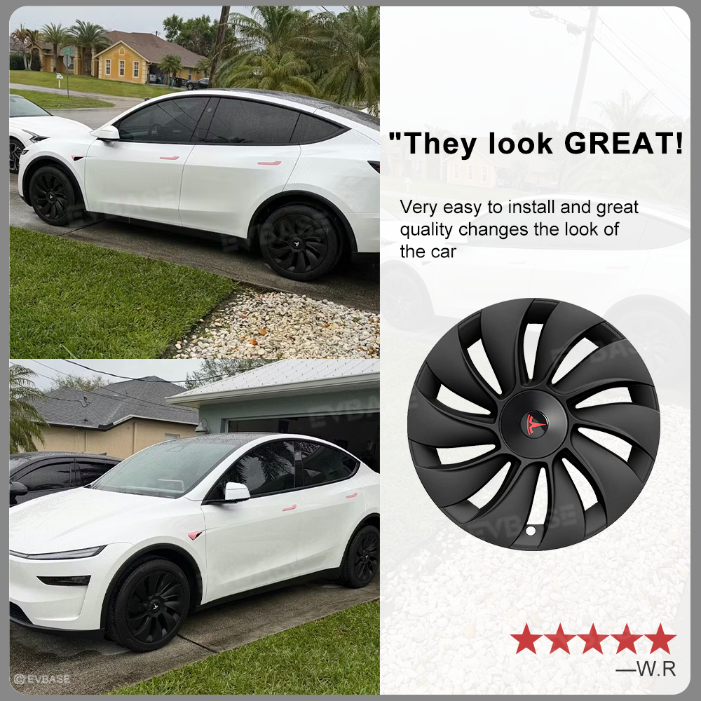Model Y Juniper 19 inch Wheel Covers Überturbine Style Matte Hubcaps for Tesla Crossflow Wheels