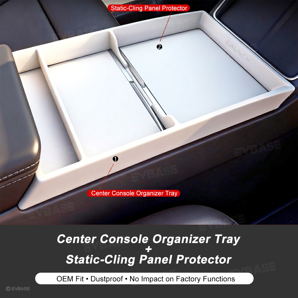Model Y Juniper/ 3 Highland Center Console Tray TPE Organizer Interior Storage Accessories