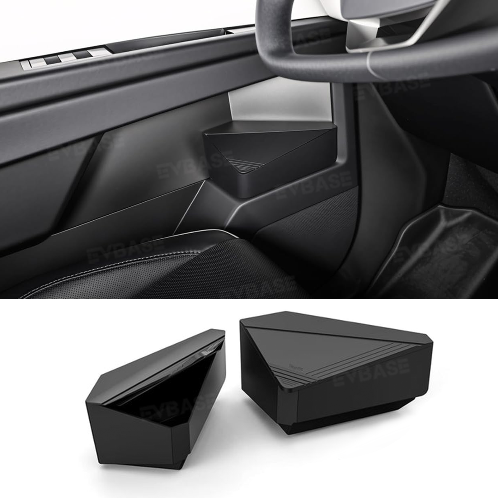 Cybertruck Door Organizer Tray with Lid Hidden Silicone Storage Box Waterproof Anti-Slip Door Pocket Insert