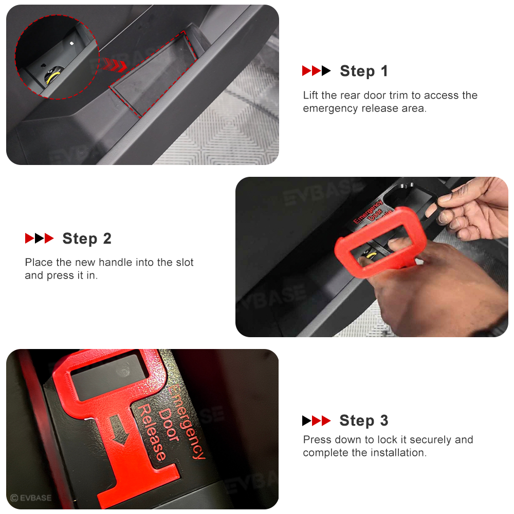 Cybertruck Rear Emergency Door Release Handles Safety Emergency Escape Pull Tabs
