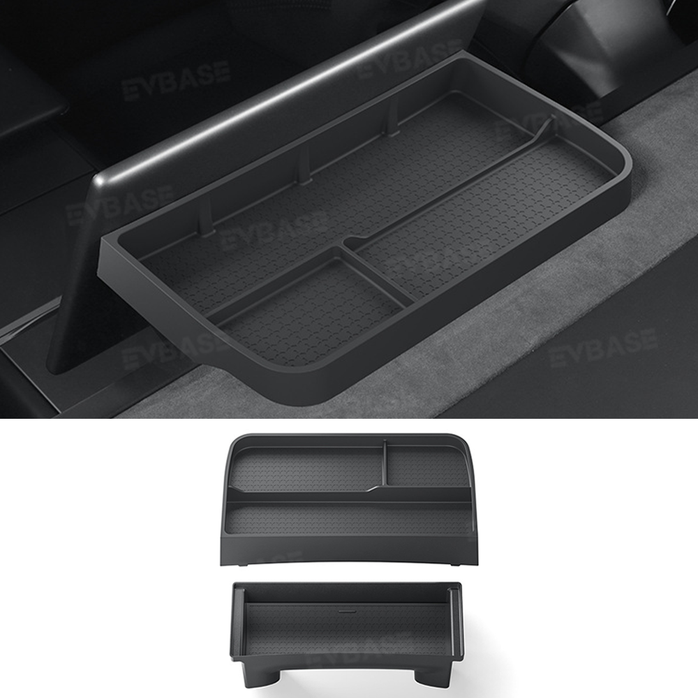 Model Y Juniper/ 3 Highland Dashboard Organizer Dual-Layer Behind-Screen Storage Tray with Non-Slip Design