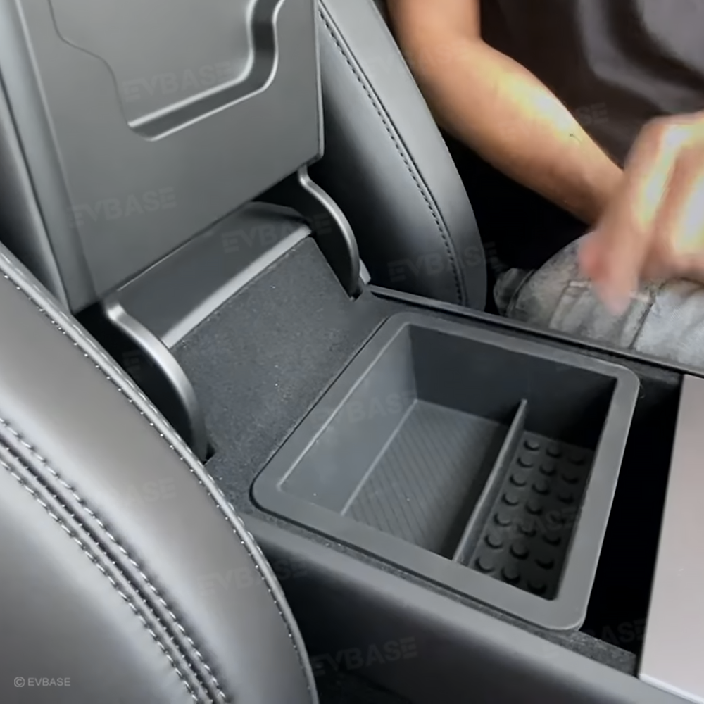 Tesla Center Console Organizer for Model Y Juniper& 3 Highland Double Layer Compartment Armrest Storage Box