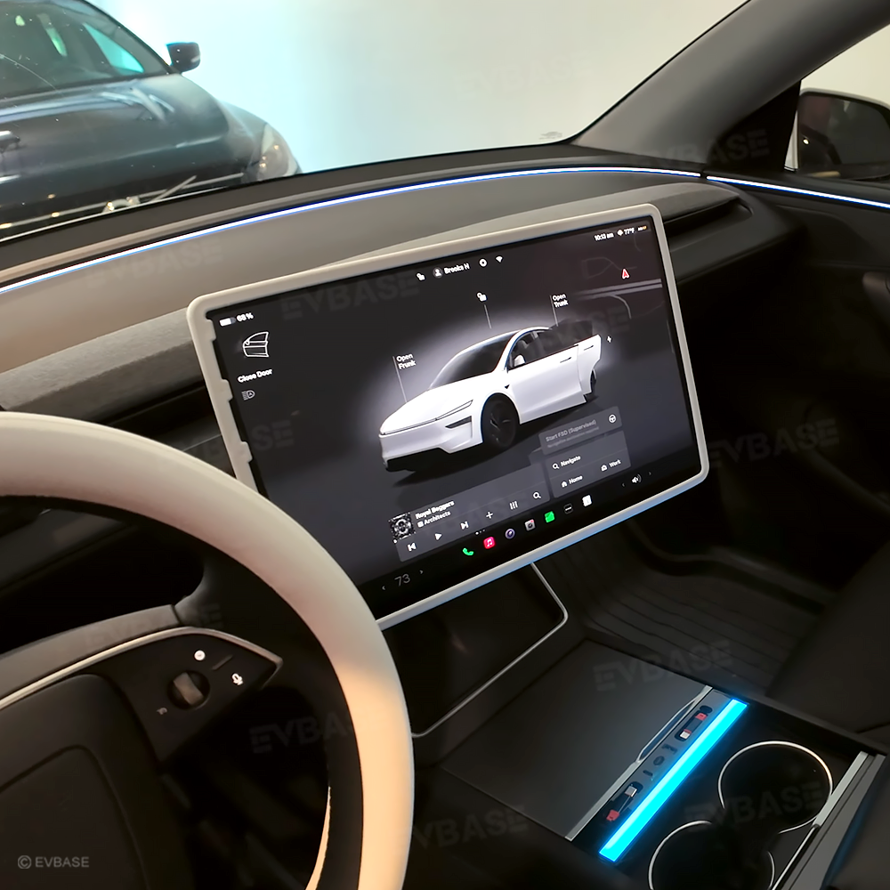 Tesla Model 3 Highland & Model Y Juniper Center Console Screen Overlay Silicone Touchscreen Frame Protection Cover