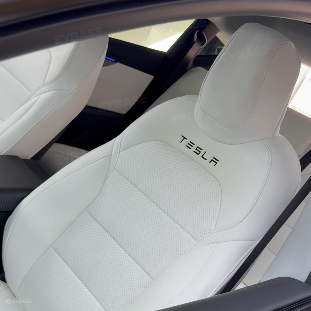 Model Y Juniper Seat Covers NAPPA Leather Full Coverage Seat Protector with Tesla Style Lettering
