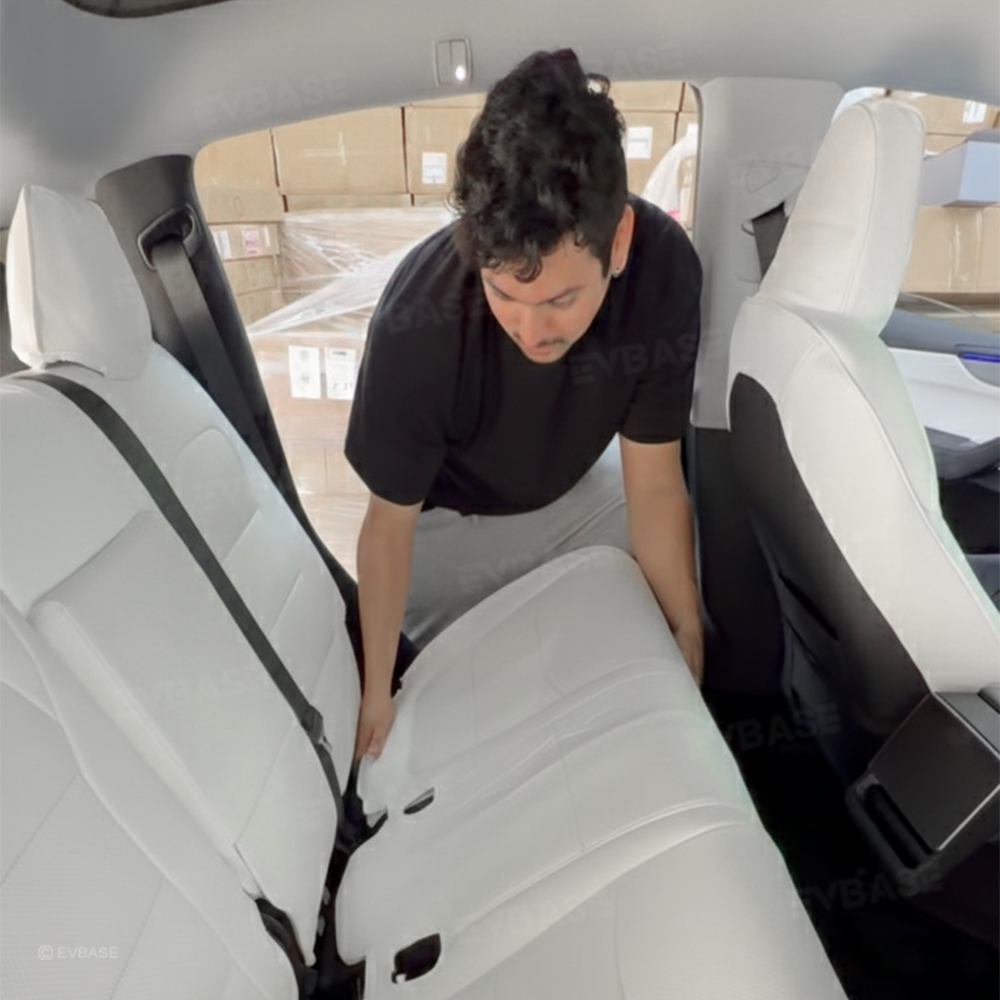 Model Y Juniper Seat Covers NAPPA Leather Full Coverage Seat Protector with Tesla Style Lettering