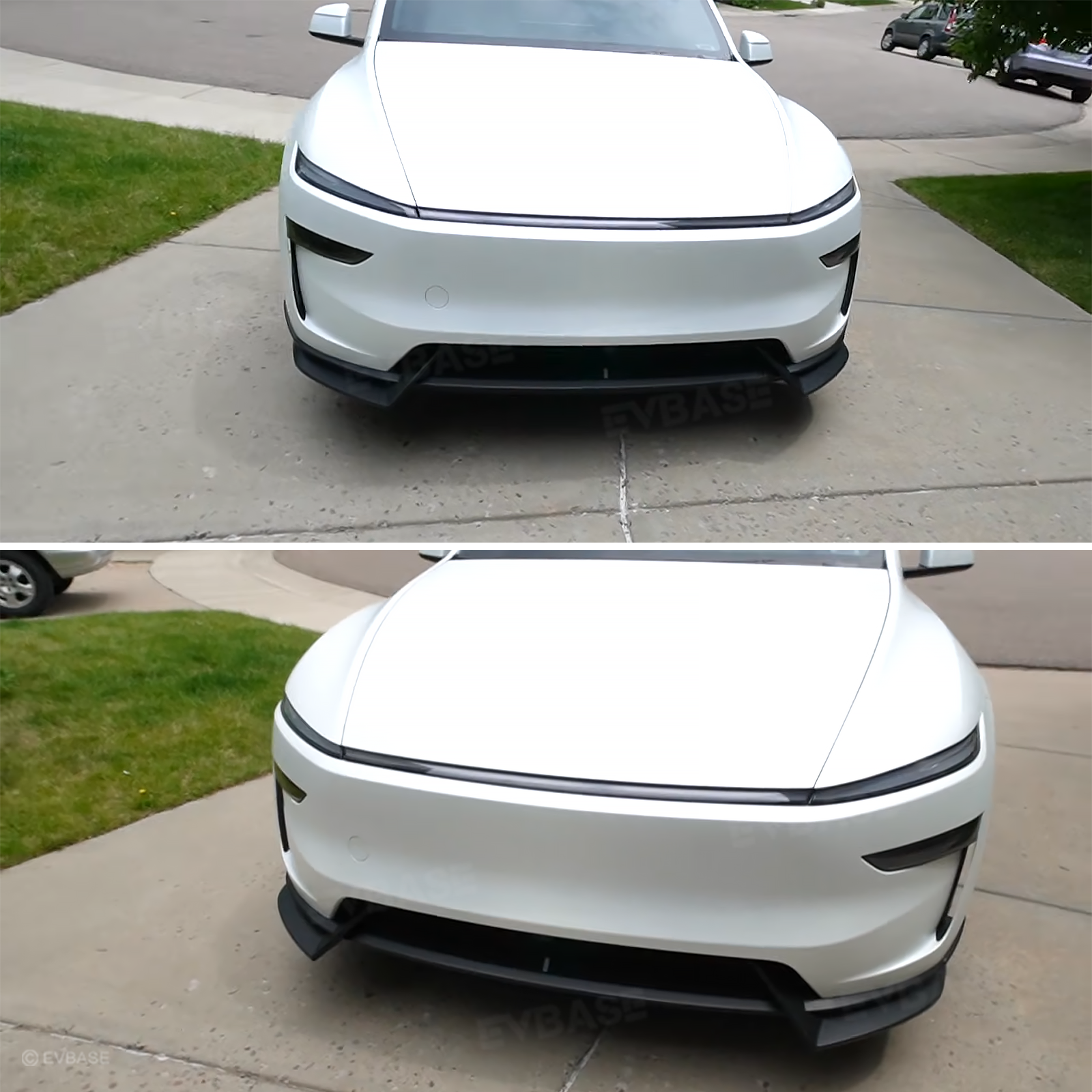 Tesla Front Lip For Model Y Juniper V Style Front Splitter ABS Front Apron Body Kit