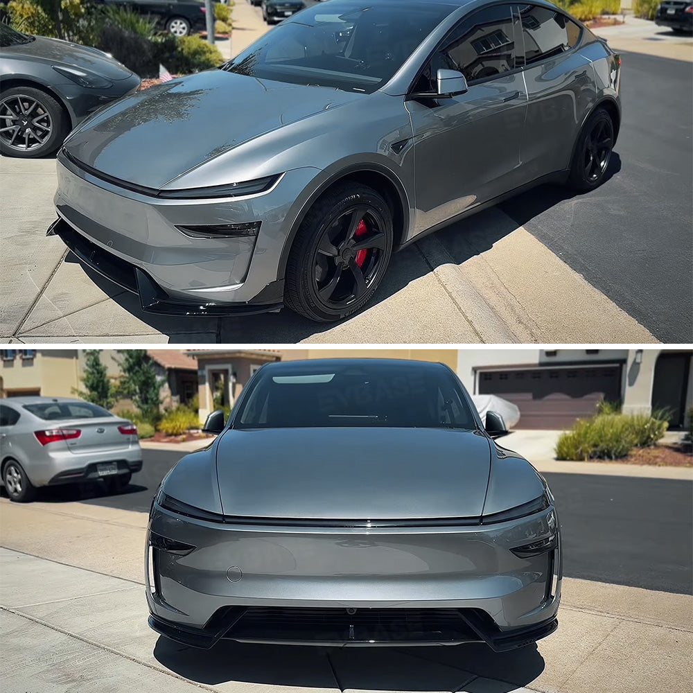 Tesla Front Lip For Model Y Juniper V Style Front Splitter ABS Front Apron Body Kit
