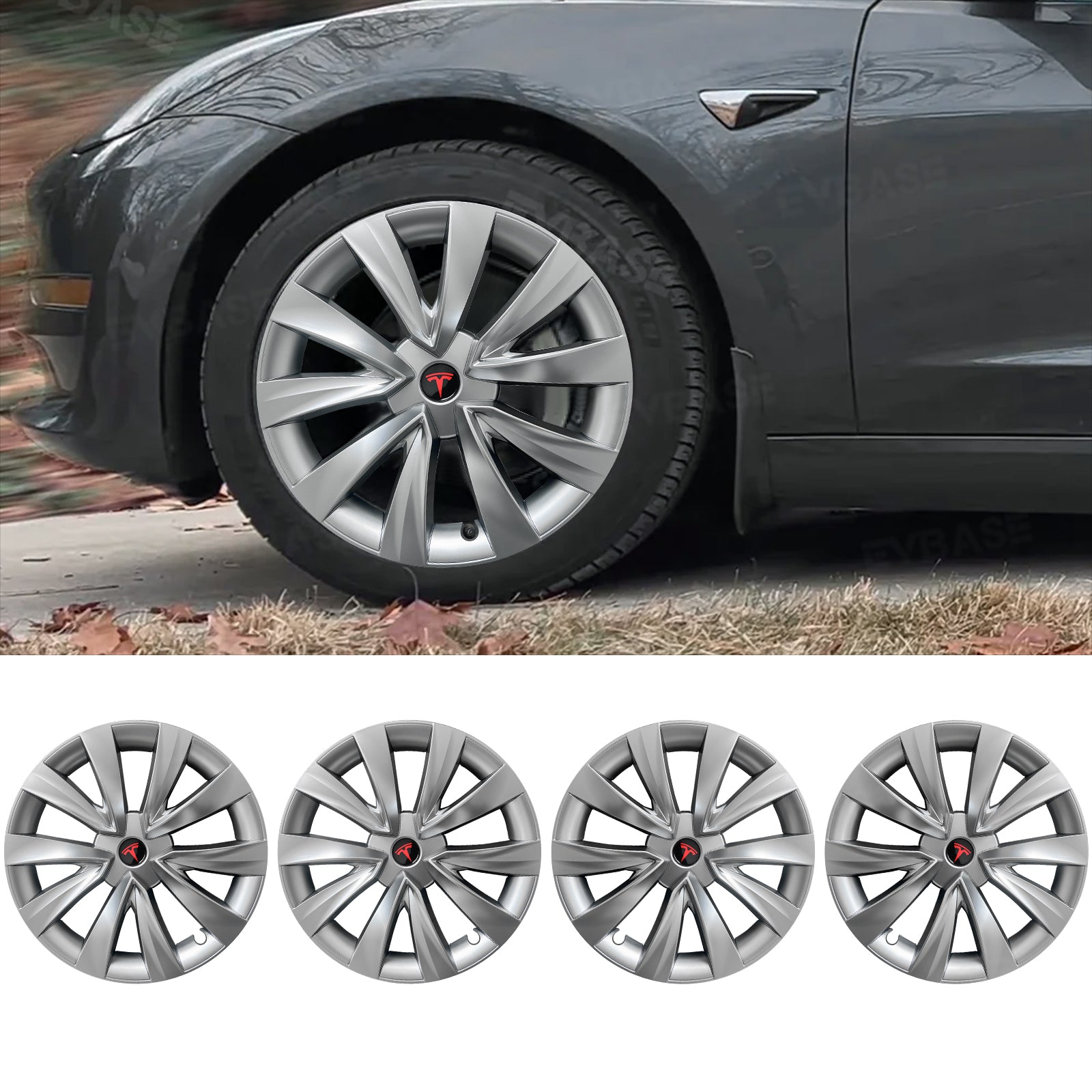 Tesla Model 3 Wheel Covers 18inch Model 3 Hub Caps Inspired by Model 3 Sport Wheels 2021-2023.10