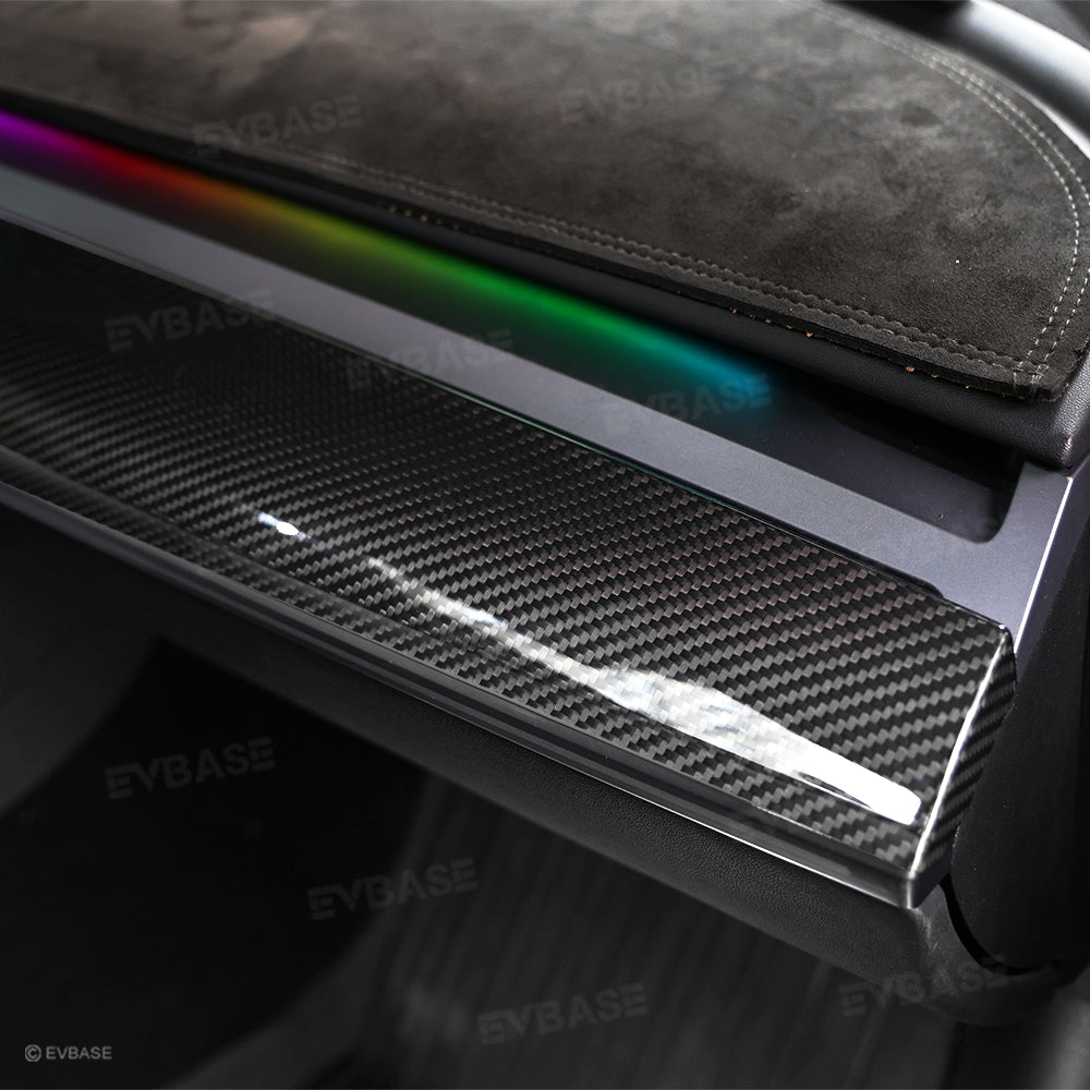 Model Y Dashboard Cover Real Carbon Fiber Center Console Trim Panel for Tesla