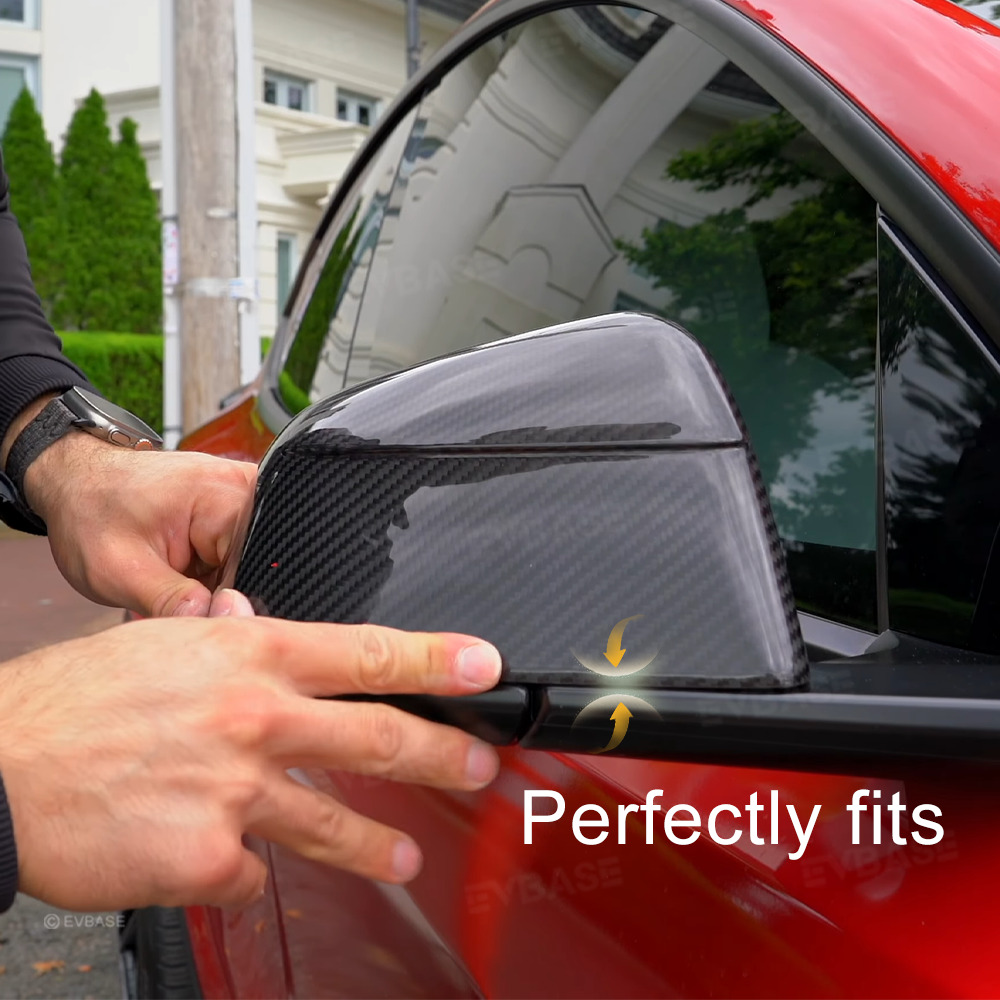 Tesla Model Y Side Mirror Covers Real Carbon Fiber Trim Overlays Protective Cover Rearview Caps Inspired By Model Y Juniper