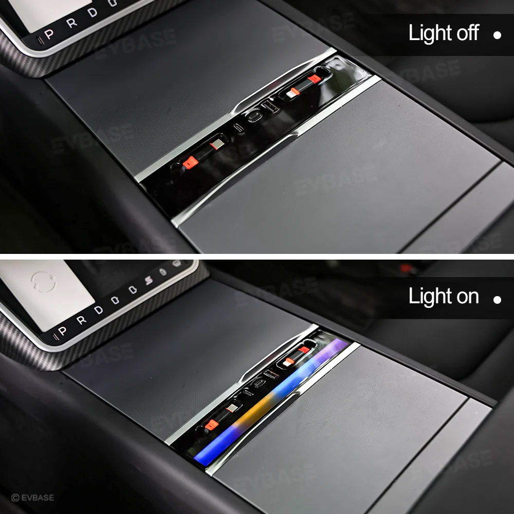 Model Y Juniper Ambient USB Hub & Rear Vent Expansion with Fast-Charge Cables & Strongest Magnet Phone Mount