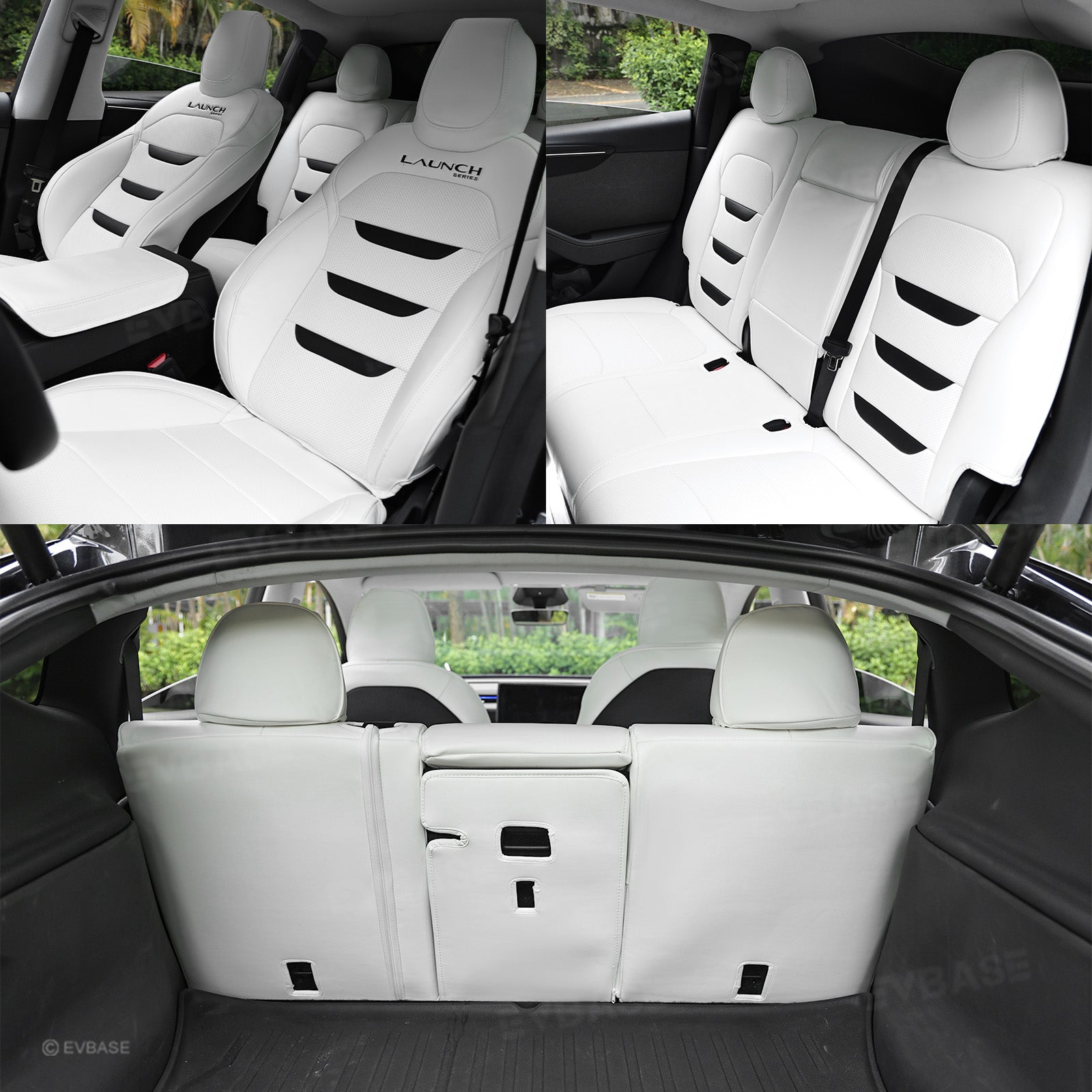 Tesla Seat Cover Model Y Juniper NAPPA Leather Full Coverage Seat Protector WIth Launch Logo