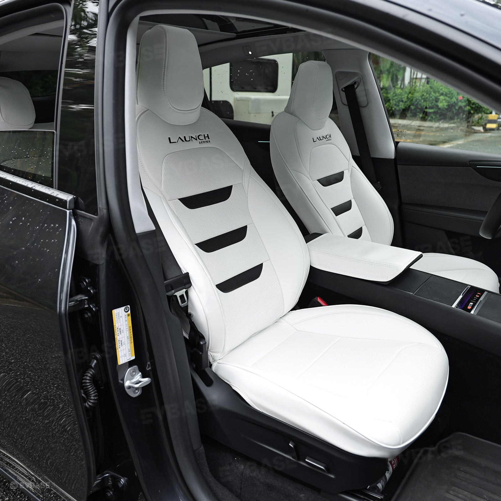 Tesla Seat Cover Model Y Juniper NAPPA Leather Full Coverage Seat Protector with Launch Logo