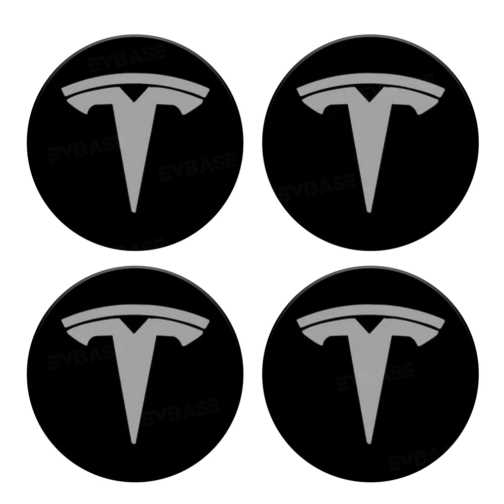 Tesla Logo Model 3 Y Wheel Hub Caps Center Cover Logo 4PCS