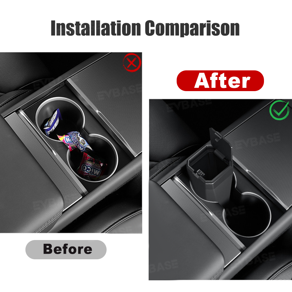 Trash Can Storage Bin with Lid Inspired by Cybertruck for Tesla Model Y/3/X/S/Cybertruck