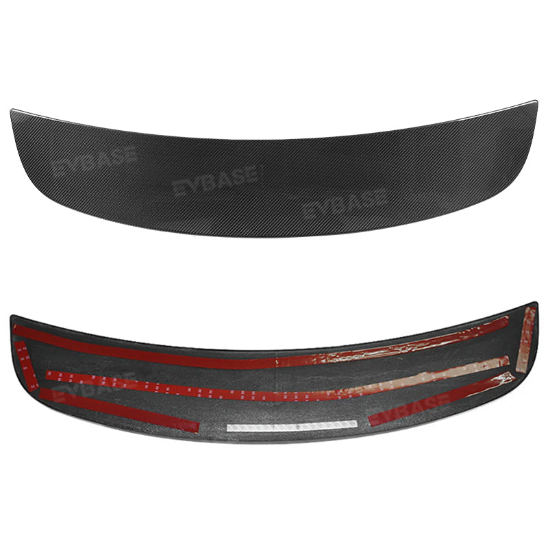 Model X Spoiler Wing Overlay Real Carbon Fiber Wrap Cover Rear Lip Spoiler Trunk Lid for Tesla
