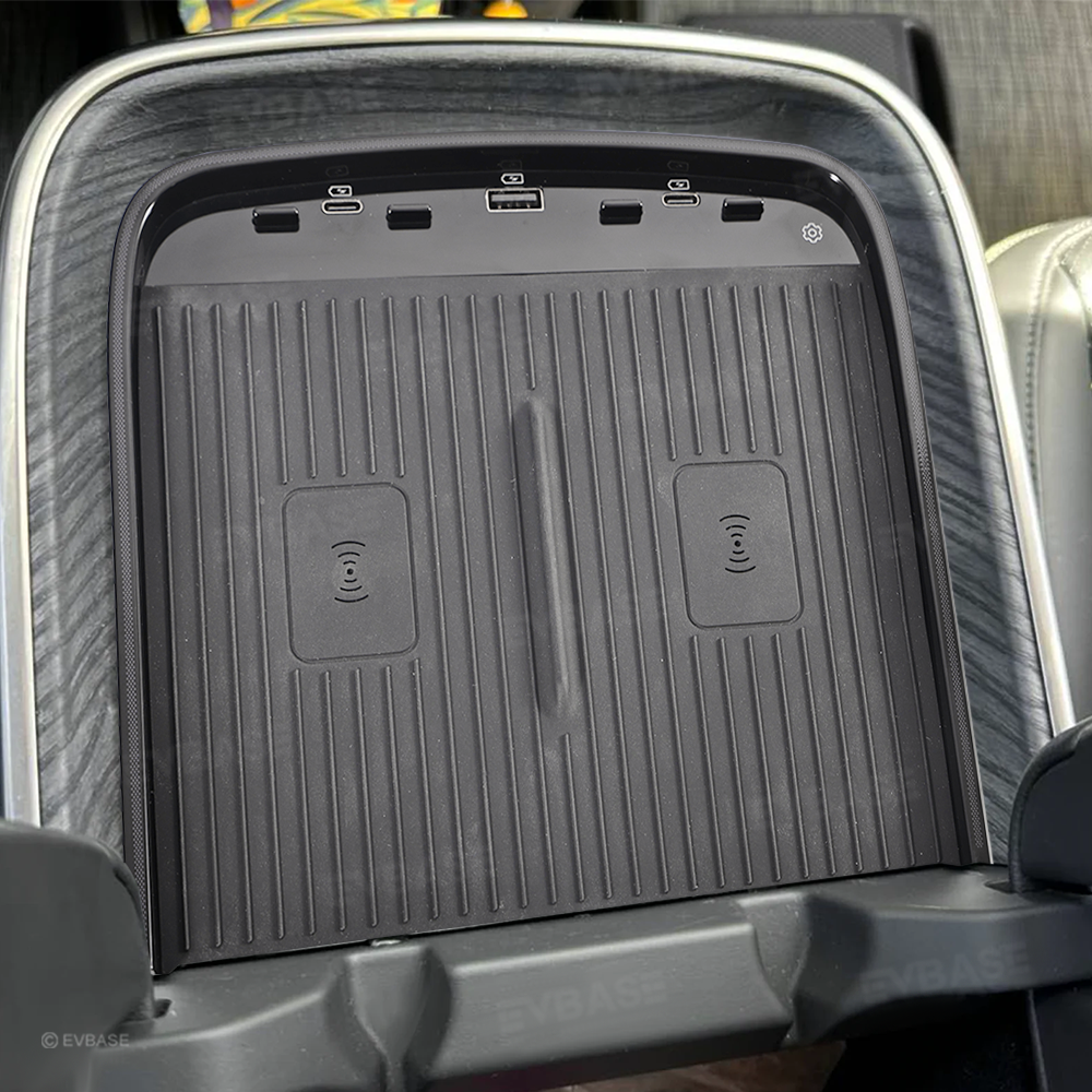 Upgraded Wireless Charger 2.0 for Rivian R1S/R1T Center Console Armrest Dual Phone Charging Pad with Ambient Lighting