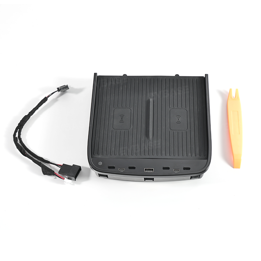 Upgraded Wireless Charger 2.0 for Rivian R1S/R1T Center Console Armrest Dual Phone Charging Pad with Ambient Lighting