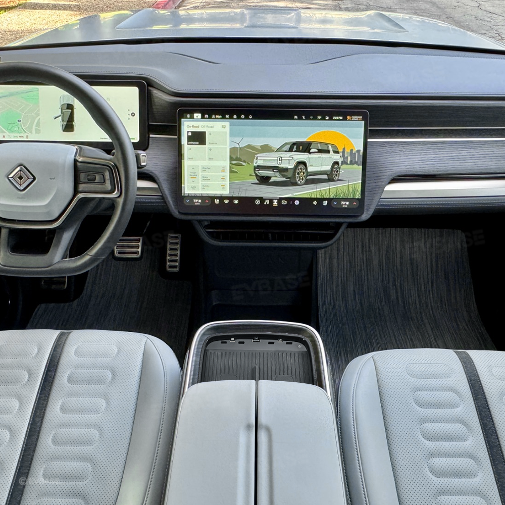Upgraded Wireless Charger 2.0 for Rivian R1S/R1T Center Console Armrest Dual Phone Charging Pad with Ambient Lighting