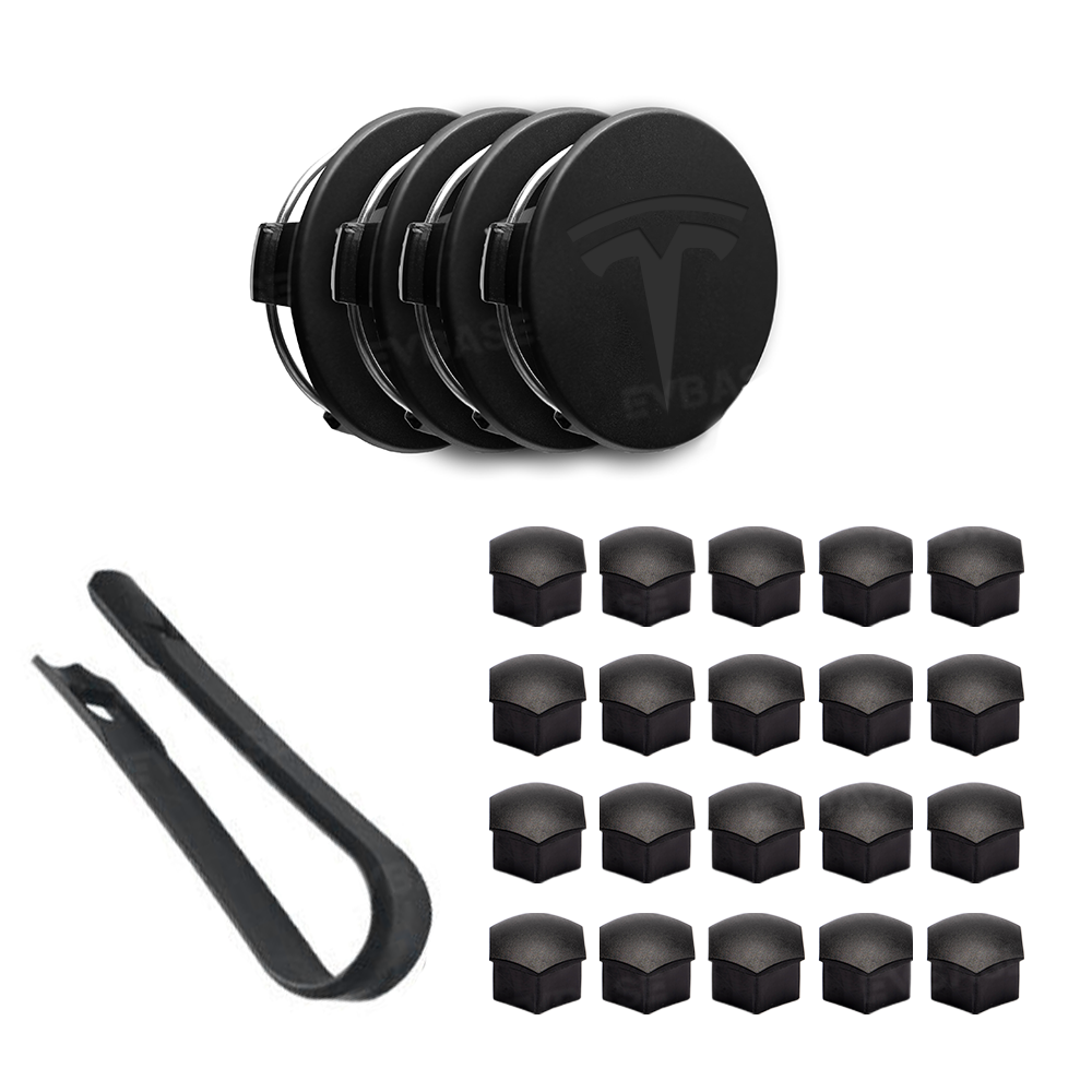 Wheel Center Cap Kit with Lug Nut Covers for Tesla Model 3/Y 18" and 19" Wheels