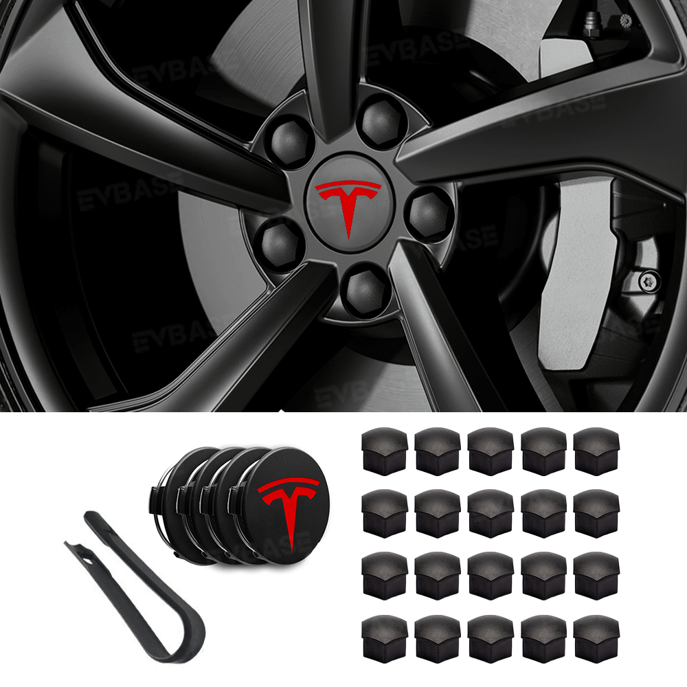 Wheel Center Cap Kit with Lug Nut Covers for Tesla Model 3/Y 18" and 19" Wheels